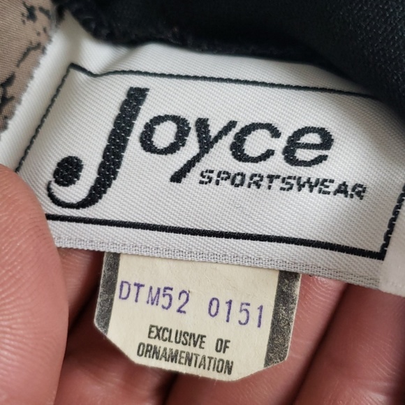 VTG JOYCE SPORTSWEAR black midi skirt size 5/6 - Picture 3 of 8